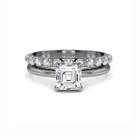 White Diamond Hidden Halo Bridal Solitaire Engagement Ring - Feiling
