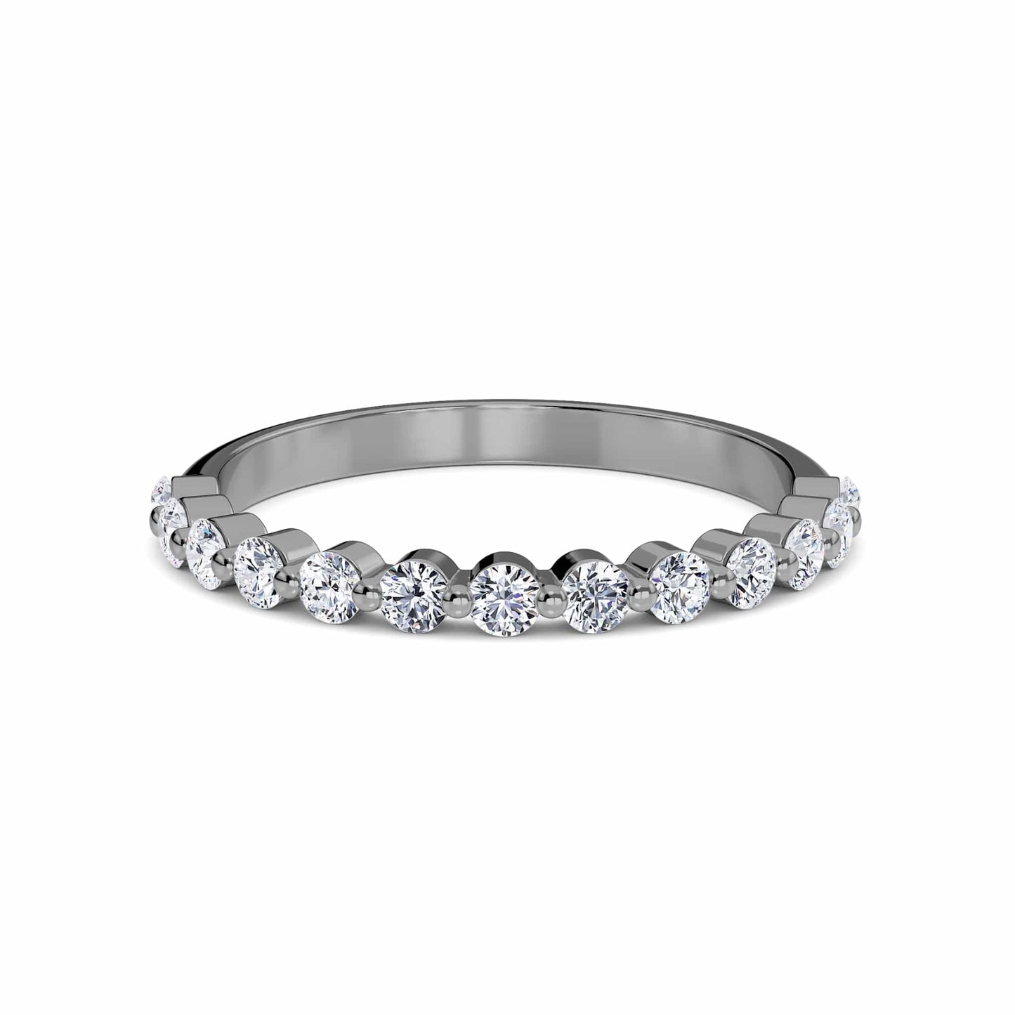 White Diamond Hidden Halo Bridal Solitaire Engagement Ring - Feiling