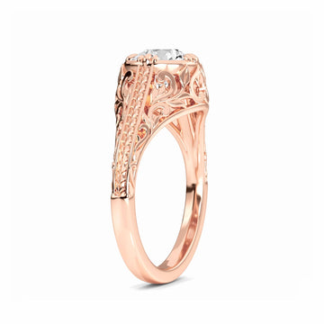 White Diamond Ornate Vintage-Inspired Engagement Ring - Allison