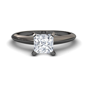 White Diamond Knife Edge Solitaire Engagement Ring - Peizhi