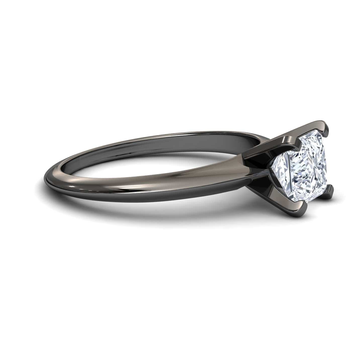 White Diamond Knife Edge Solitaire Engagement Ring - Peizhi