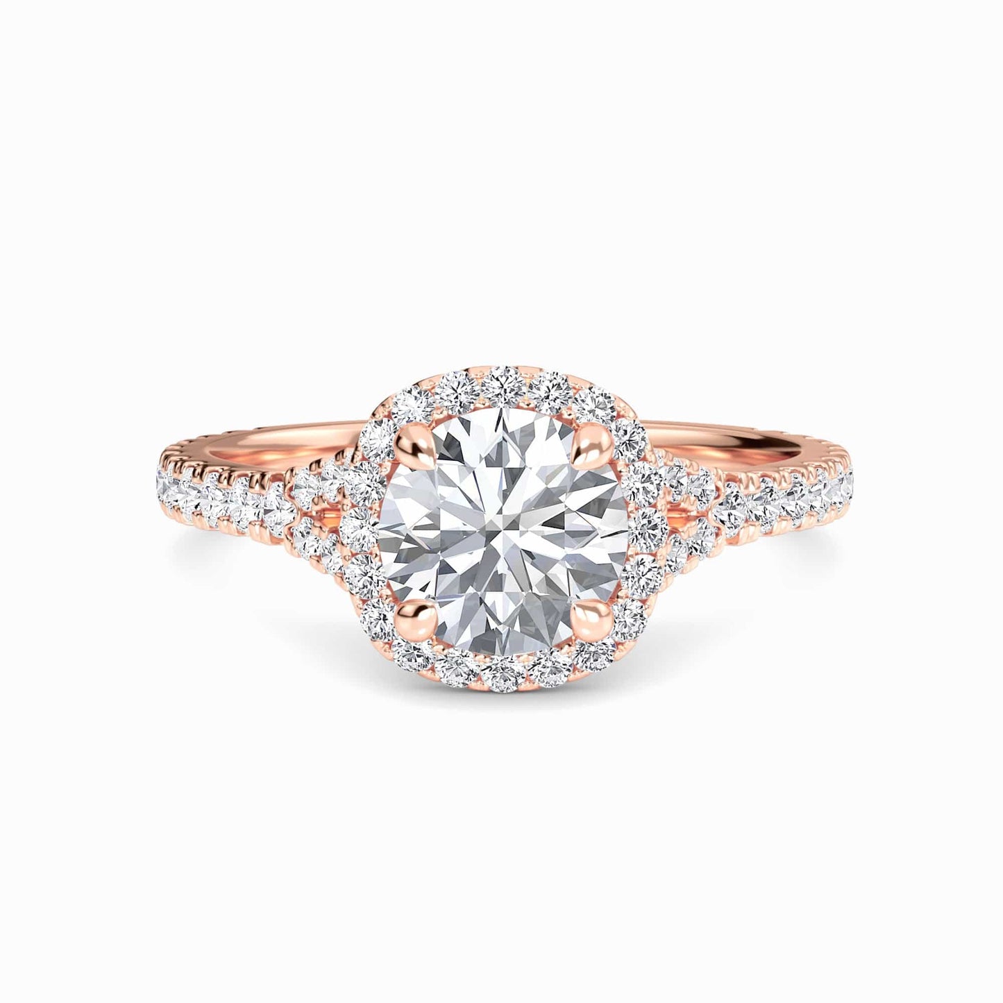 White Diamond Crossover Pave Solitaire Engagement Ring - Selah