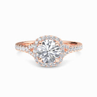 White Diamond Crossover Pave Solitaire Engagement Ring - Selah