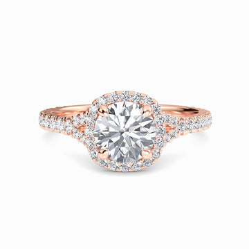 White Diamond Crossover Pave Solitaire Engagement Ring - Selah