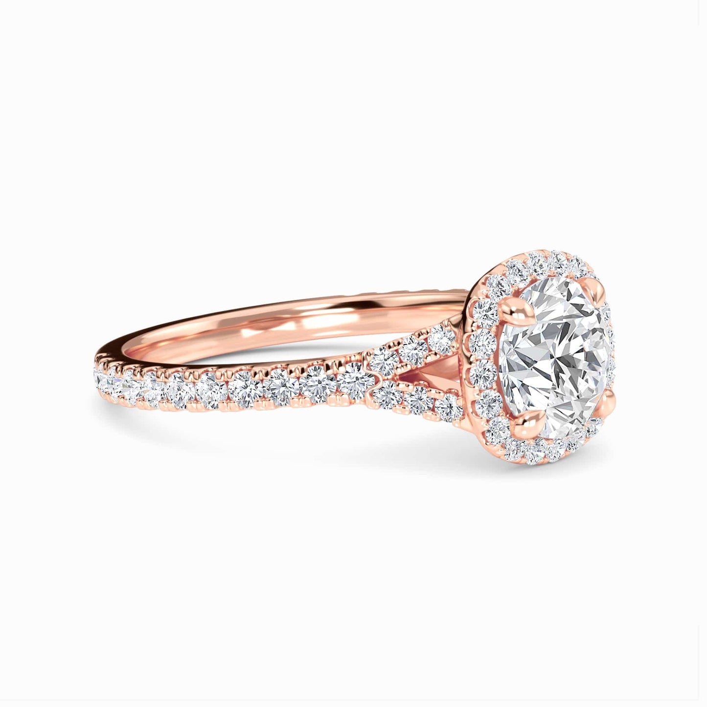 White Diamond Crossover Pave Solitaire Engagement Ring - Selah