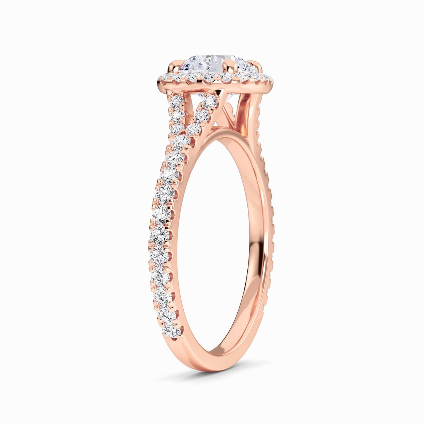 White Diamond Crossover Pave Solitaire Engagement Ring - Selah