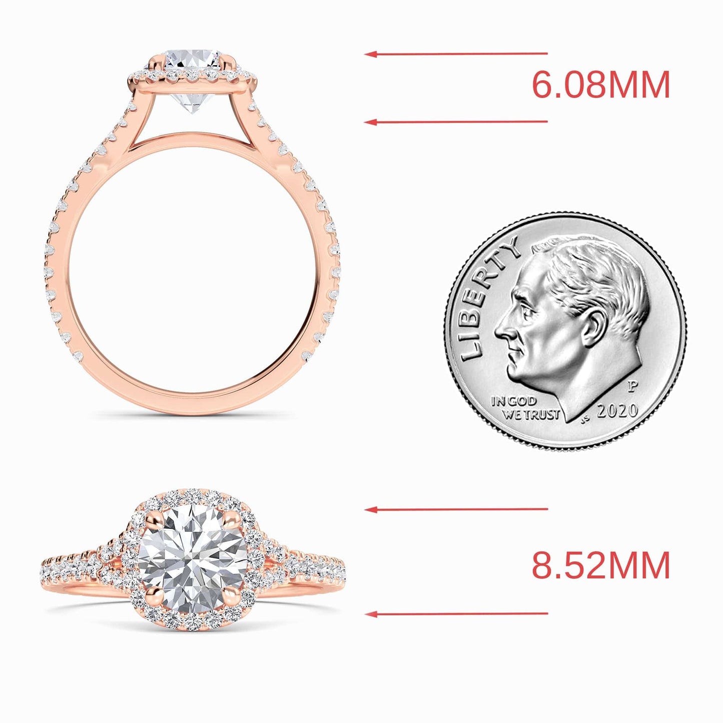 White Diamond Crossover Pave Solitaire Engagement Ring - Selah