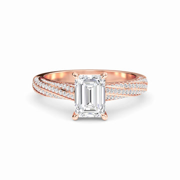 White Diamond Triple Pave Crossover Engagement Ring - Skylar