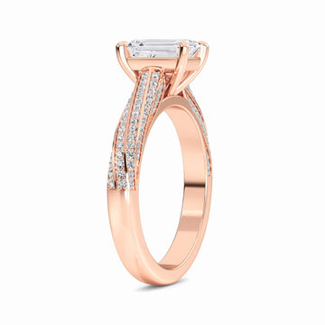 White Diamond Triple Pave Crossover Engagement Ring - Skylar