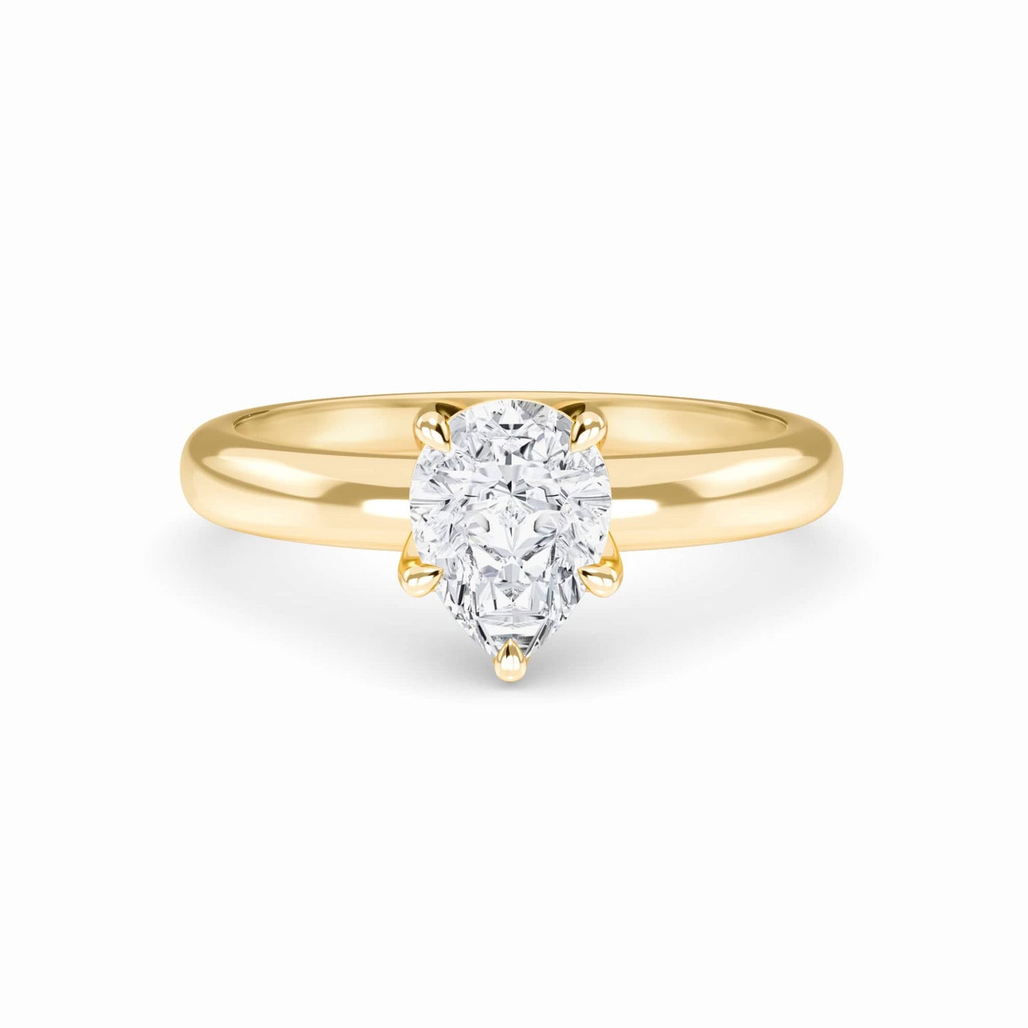 White Diamond Classic 6-Prong Solitaire Engagement Ring - Leonie