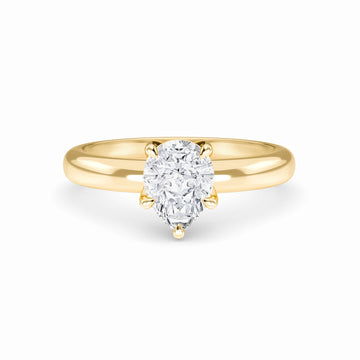 White Diamond Classic 6-Prong Solitaire Engagement Ring - Leonie