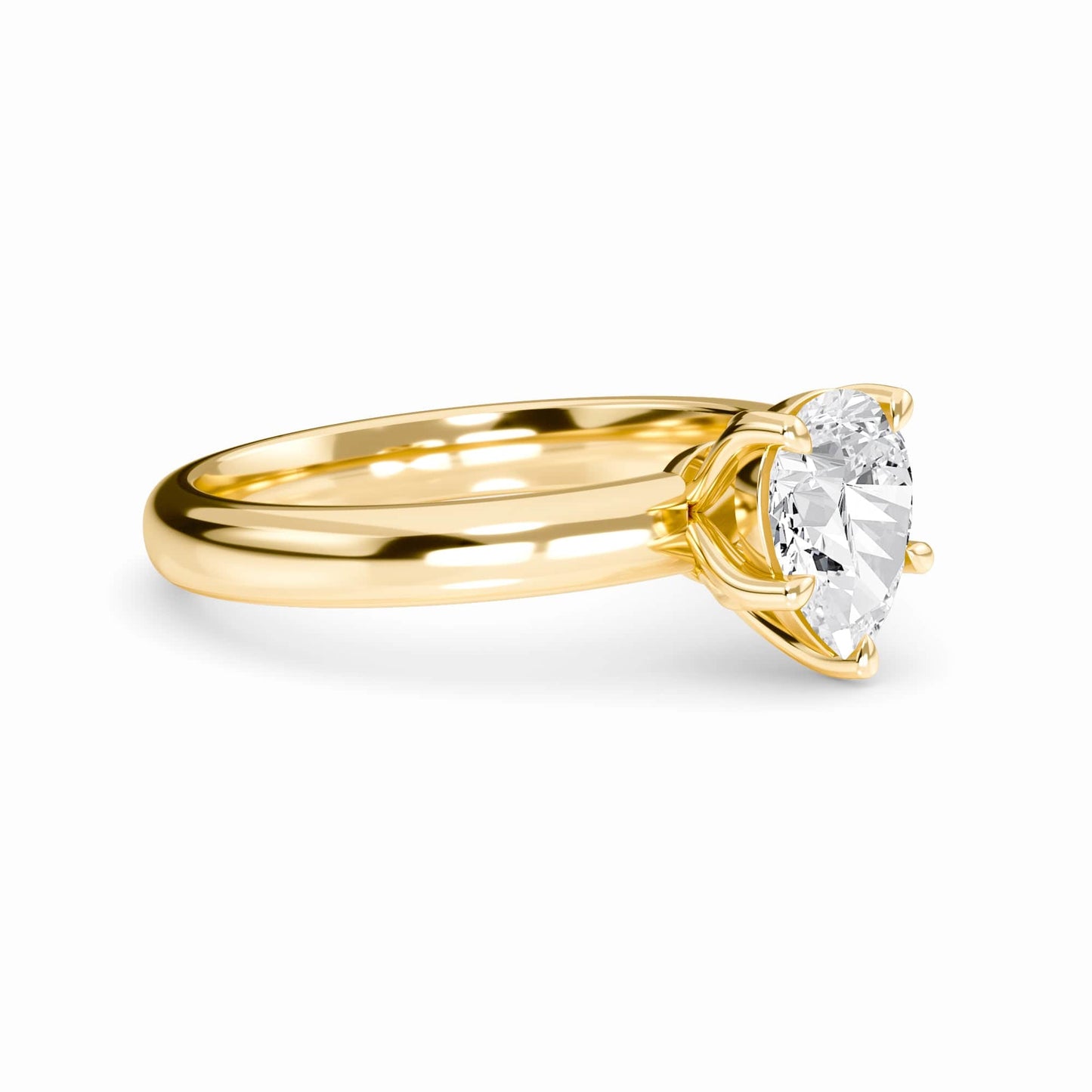 White Diamond Classic 6-Prong Solitaire Engagement Ring - Leonie