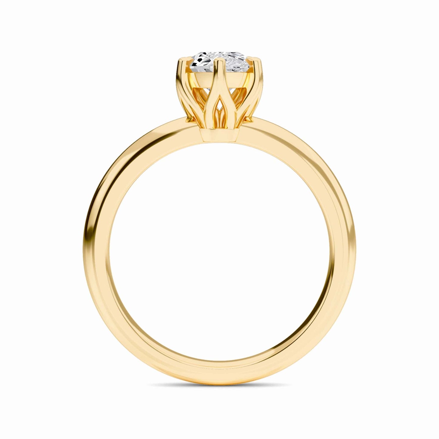White Diamond Classic 6-Prong Solitaire Engagement Ring - Leonie