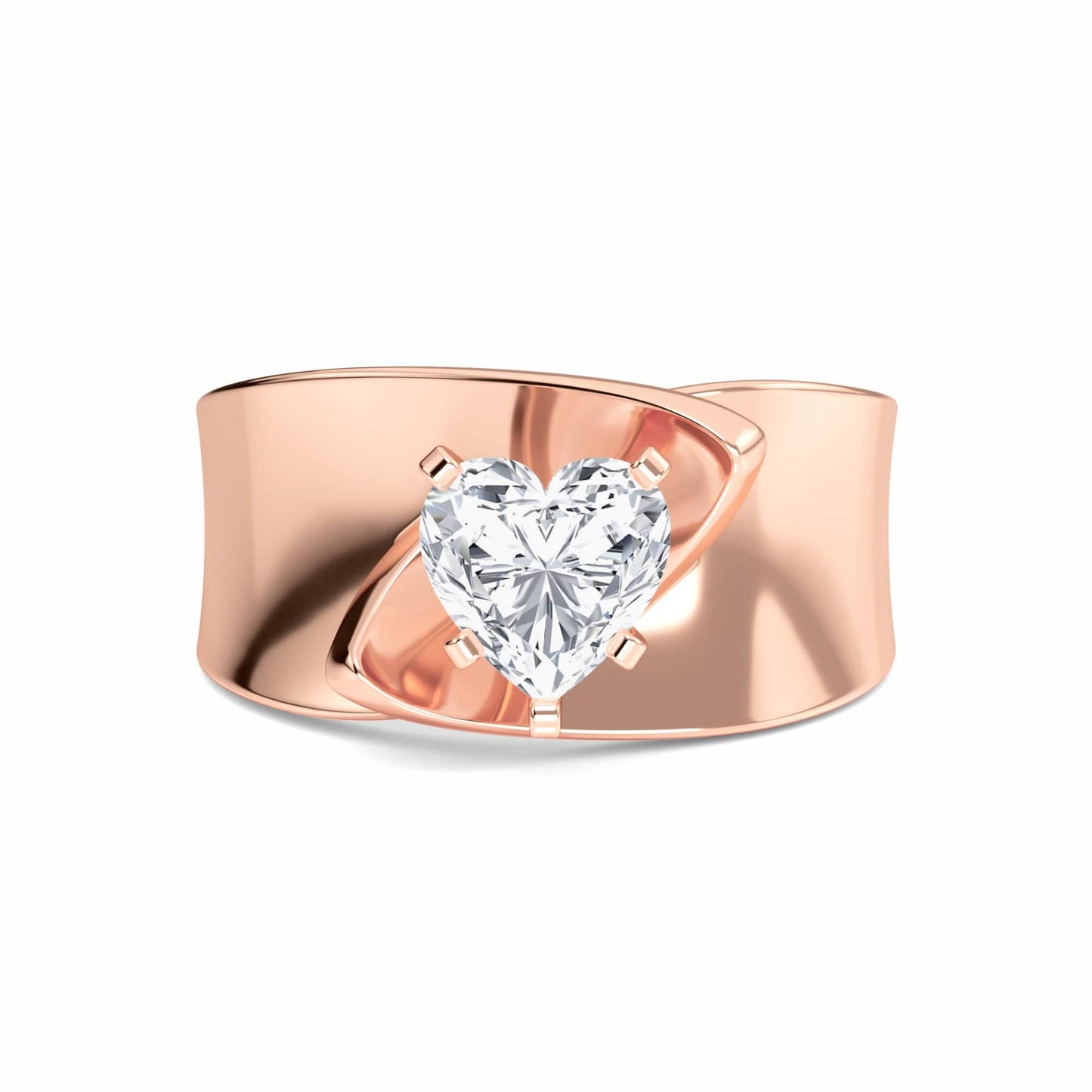 White Diamond Twist Solitaire Engagement Ring - Octavia