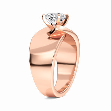 White Diamond Twist Solitaire Engagement Ring - Octavia