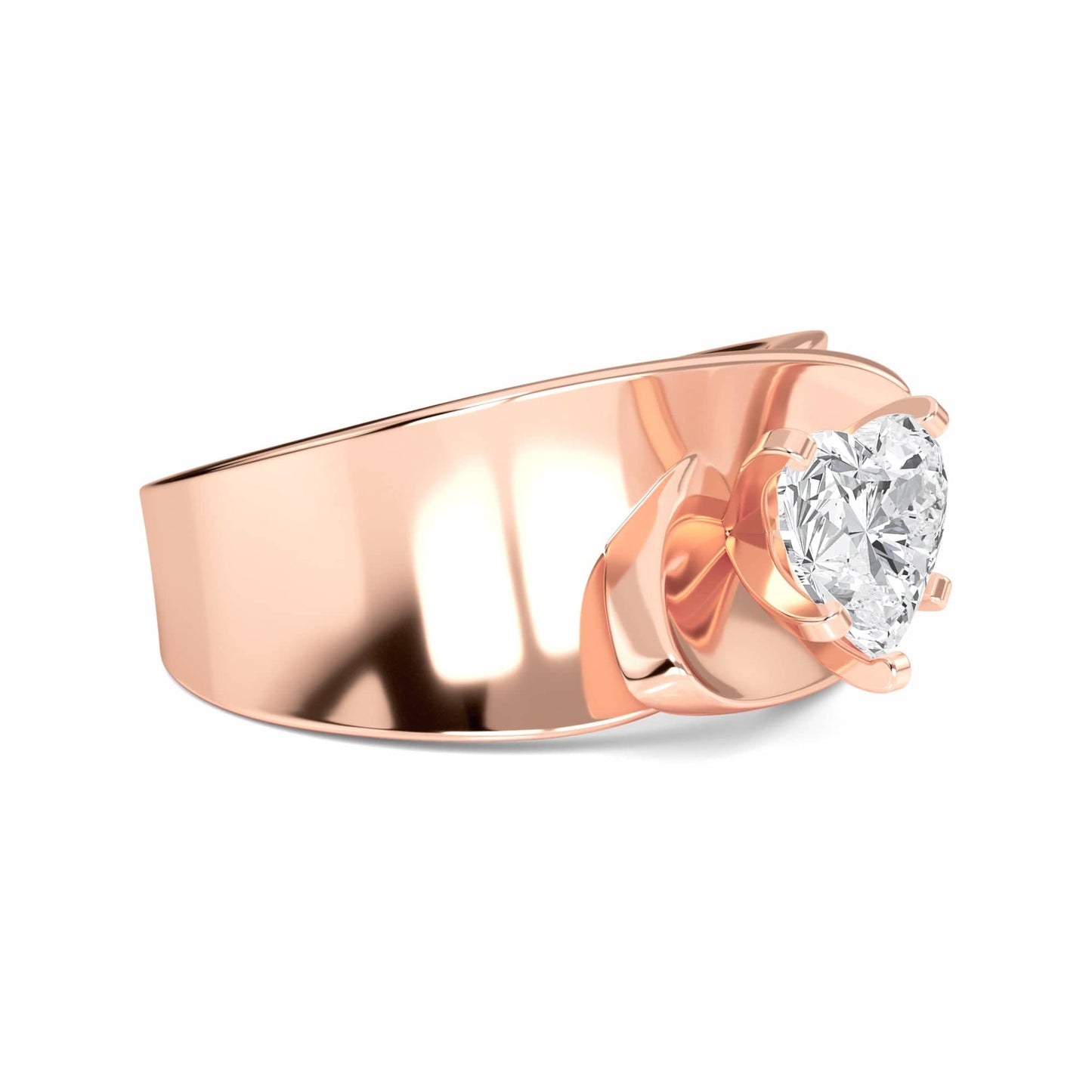 White Diamond Twist Solitaire Engagement Ring - Octavia