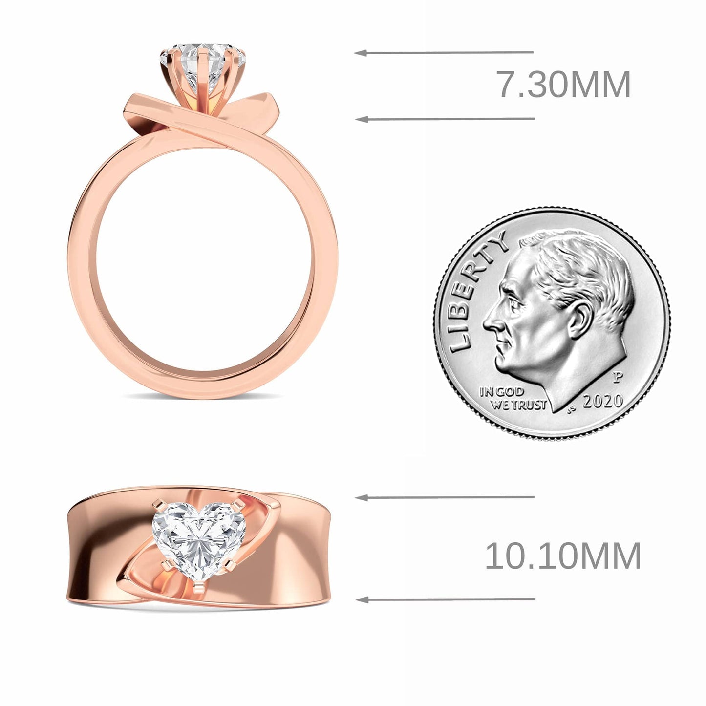 White Diamond Twist Solitaire Engagement Ring - Octavia