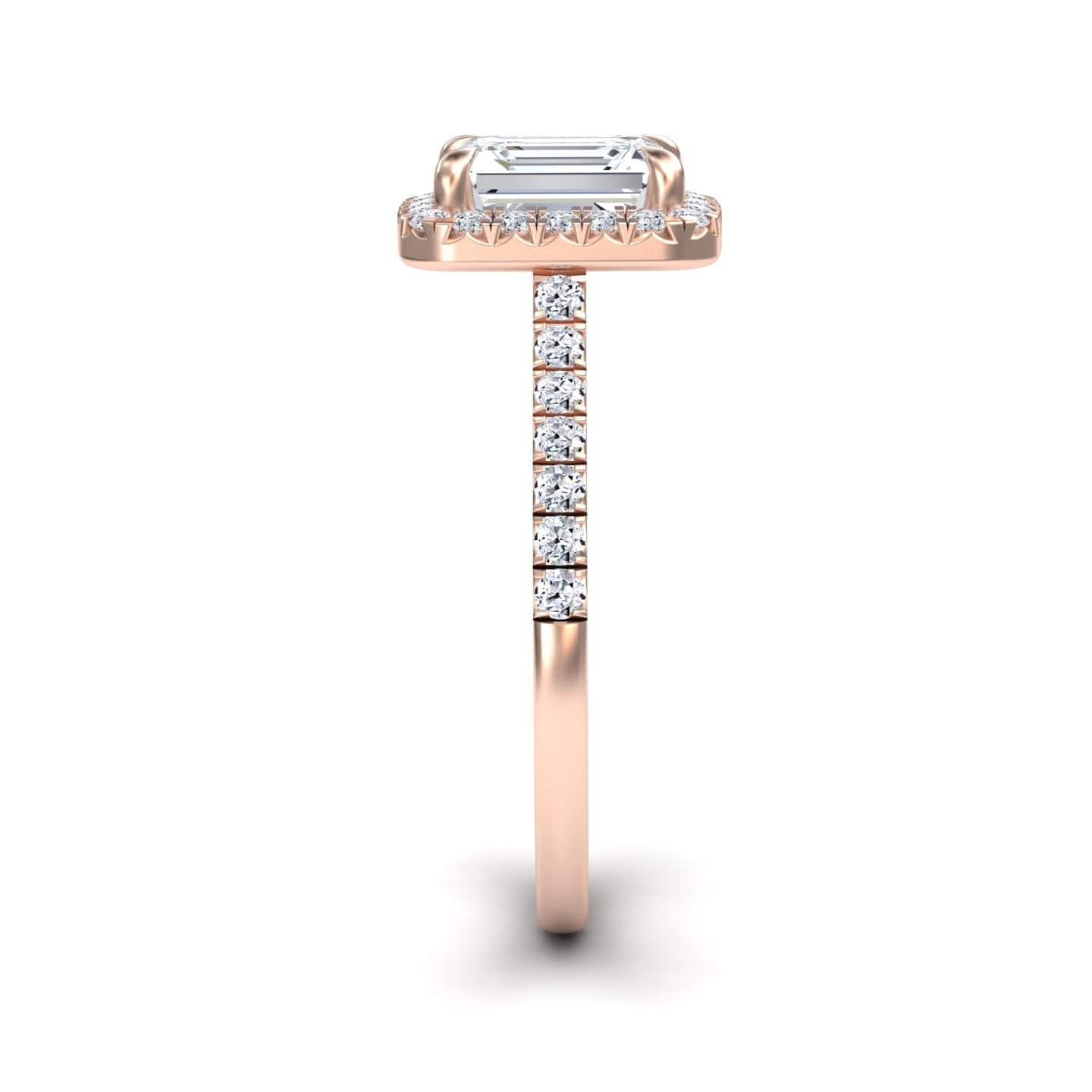 White Diamond Eternal Grace Halo Pave Accent Engagement Ring - Qingling