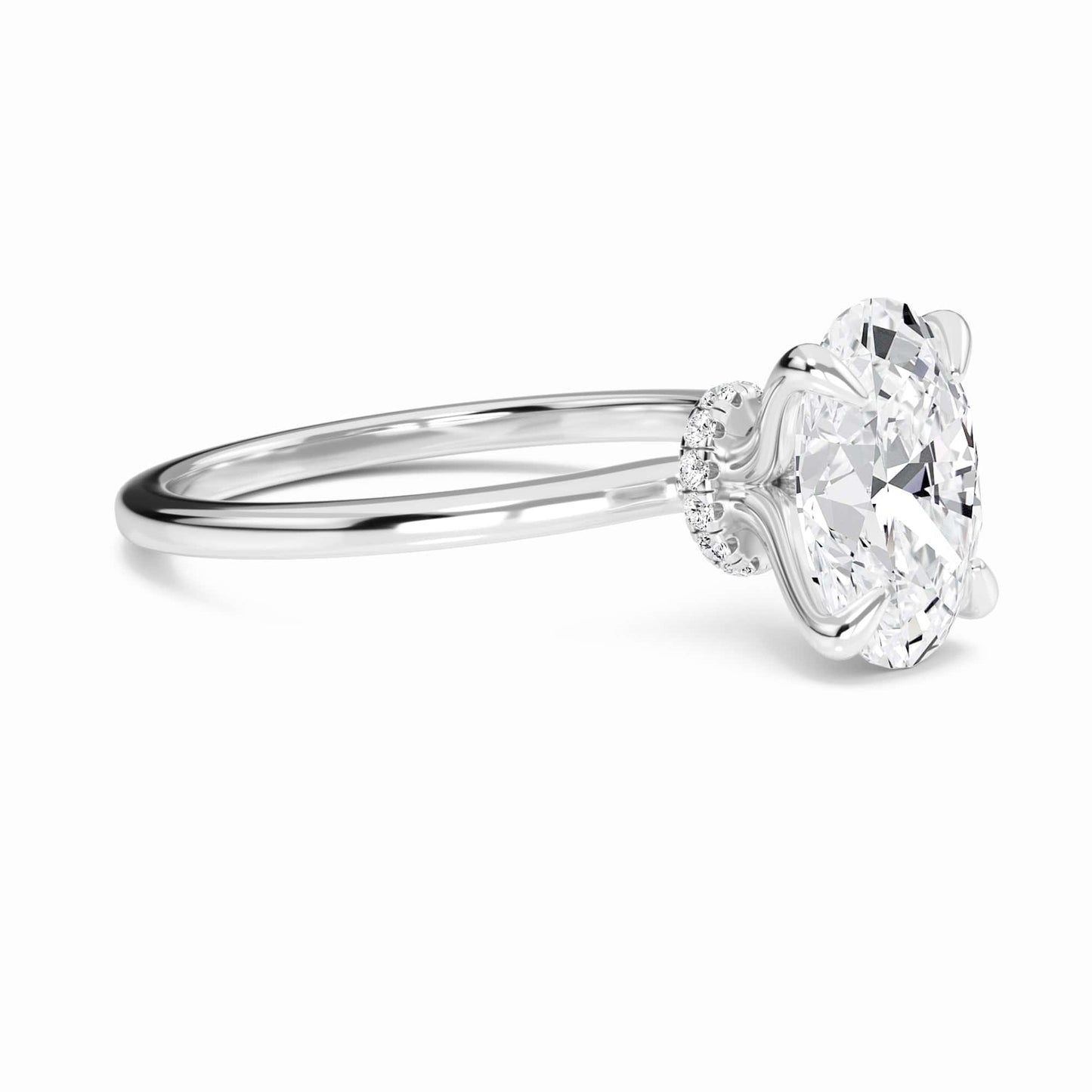 Oval Hidden Halo Certified Lab Diamond Engagement Ring - Janelle