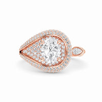 White Diamond Swirl Pave Accented Engagement Ring - Marisol