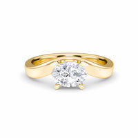 White Diamond Swirl Solitaire Engagement Ring - Chhavi