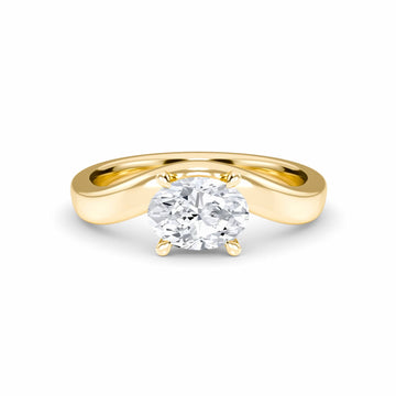 White Diamond Swirl Solitaire Engagement Ring - Chhavi