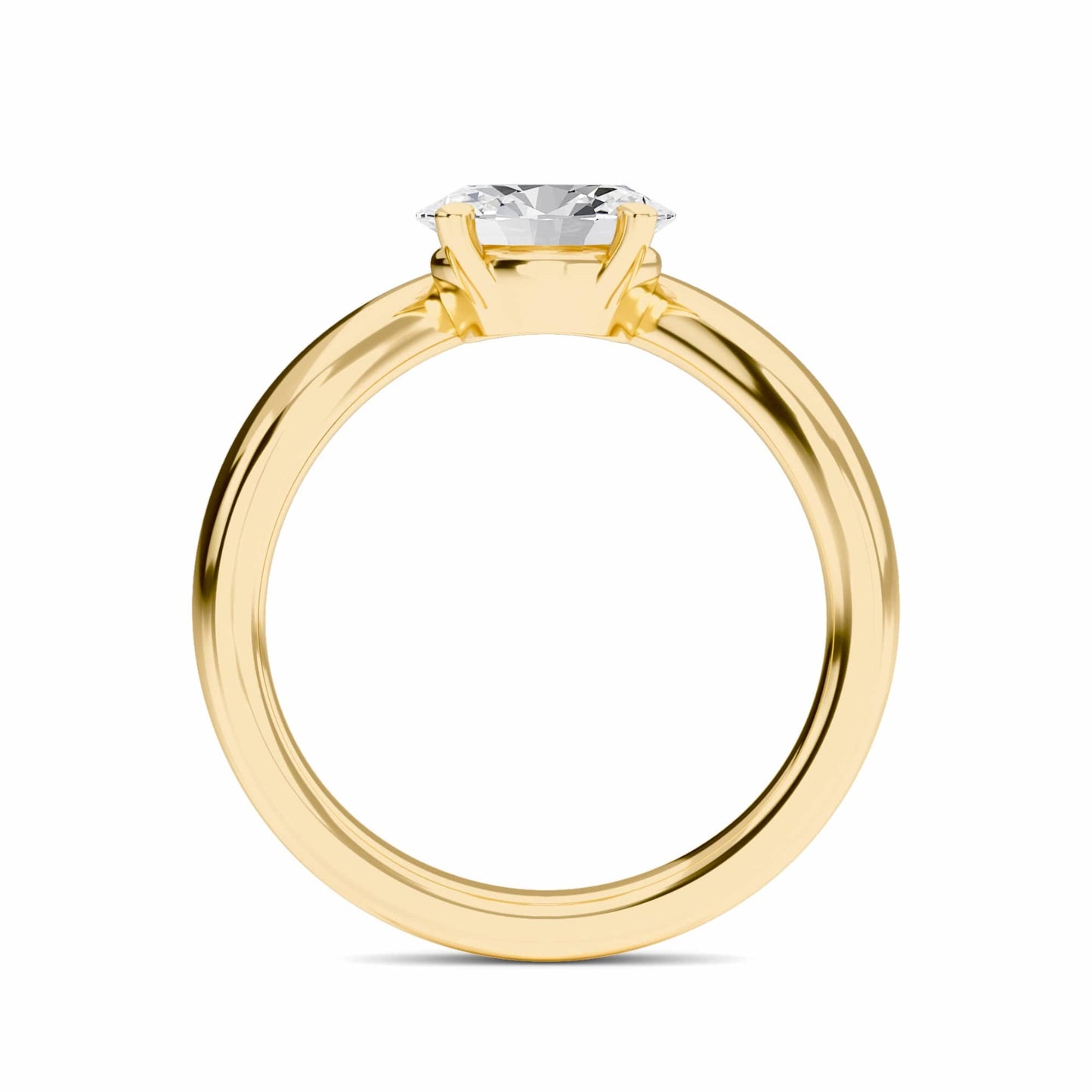 White Diamond Swirl Solitaire Engagement Ring - Chhavi