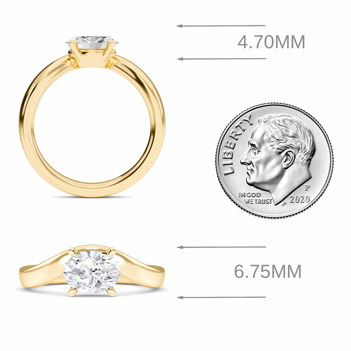 White Diamond Swirl Solitaire Engagement Ring - Chhavi