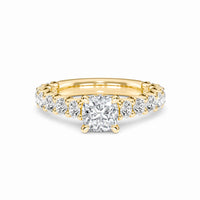 White Diamond French-Set Classic Engagement Ring - Garima