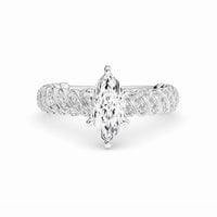 White Diamond Twisted Pave Rope Engagement Ring - Willow