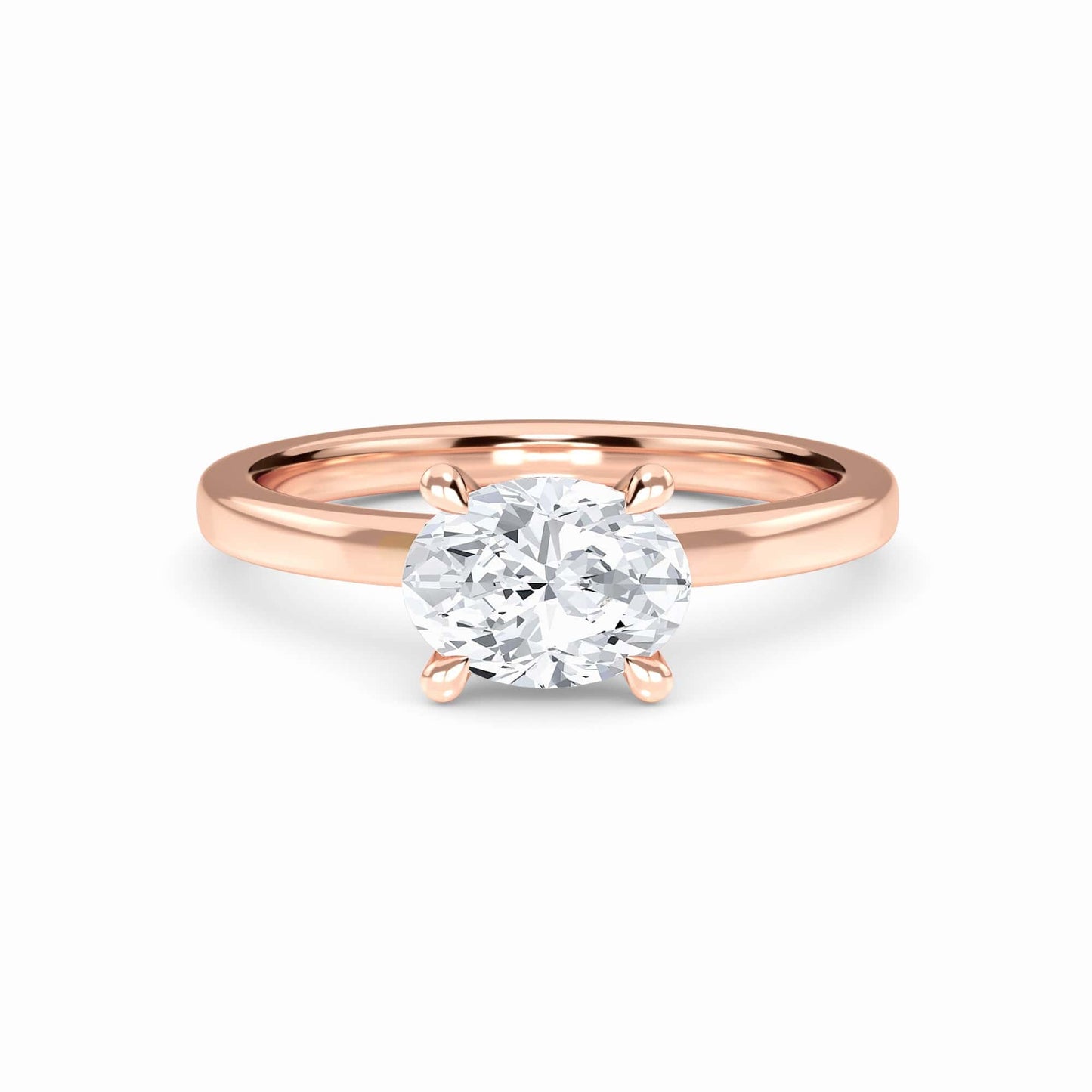 White Diamond Classic Four-Prong Solitaire Engagement Ring - Catriona