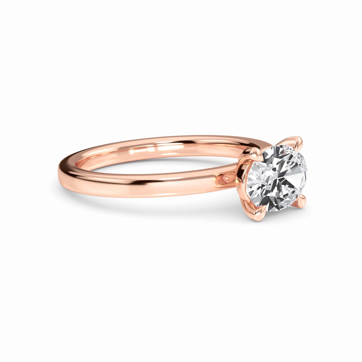 White Diamond Classic Four-Prong Solitaire Engagement Ring - Catriona