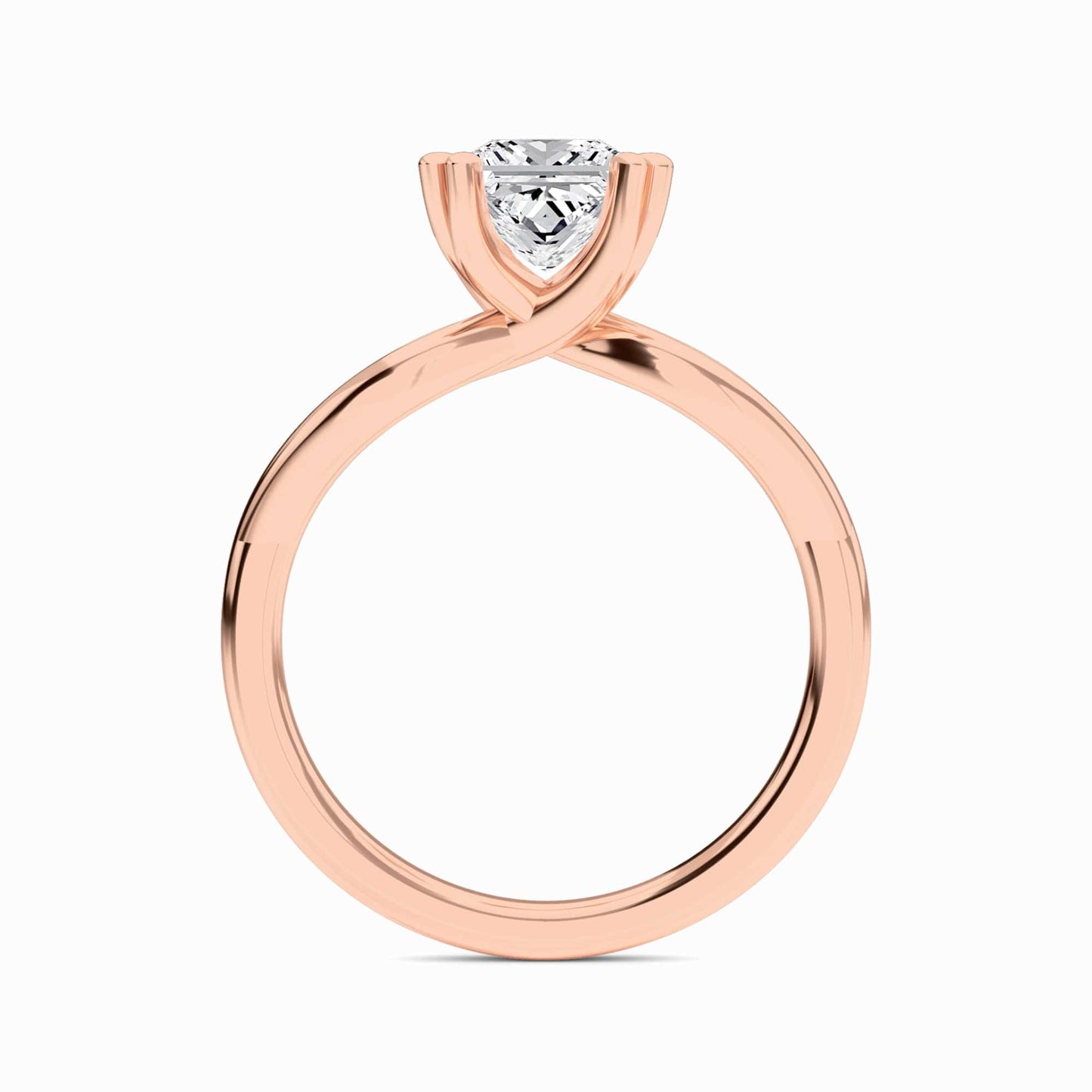 White Diamond Vine Twist Solitaire Engagement Ring - Paisley