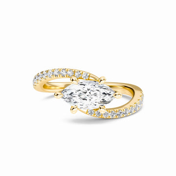White Diamond Hidden Accent Unique Designs Engagement Ring - Kashvi