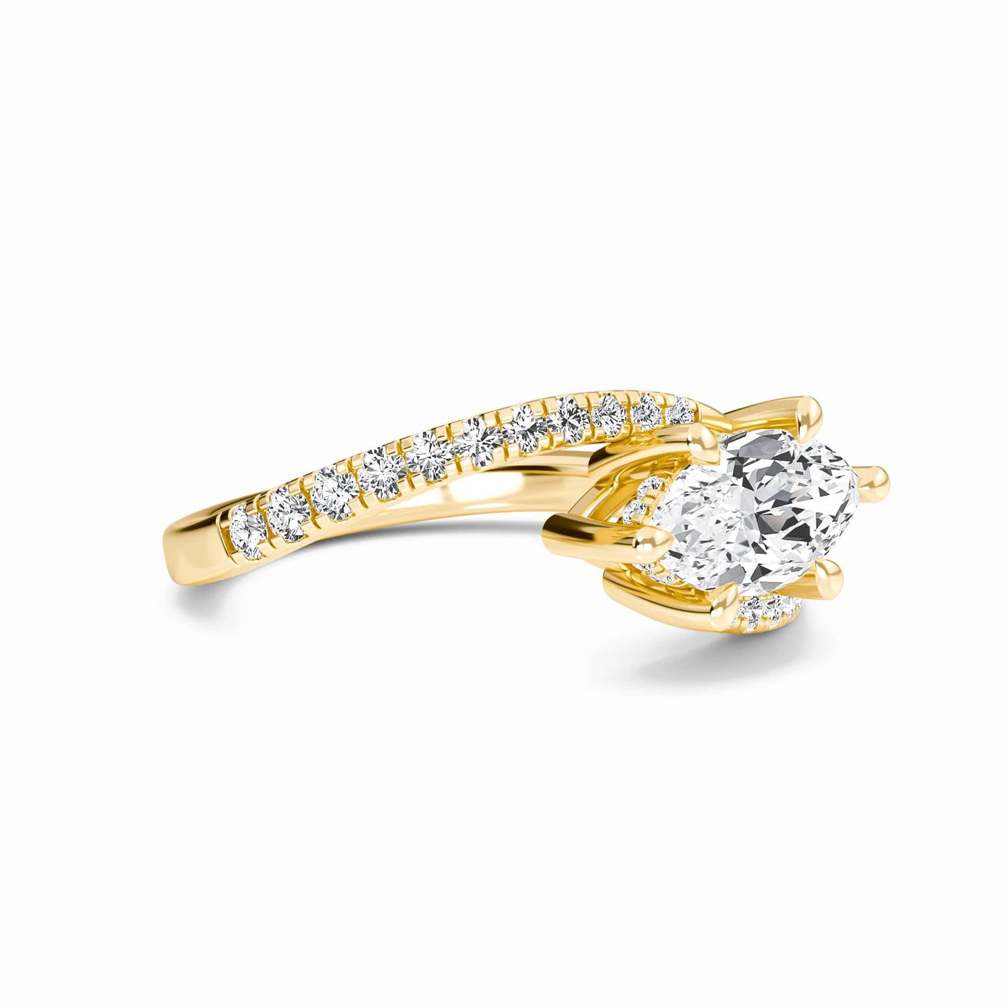 White Diamond Hidden Accent Unique Designs Engagement Ring - Kashvi