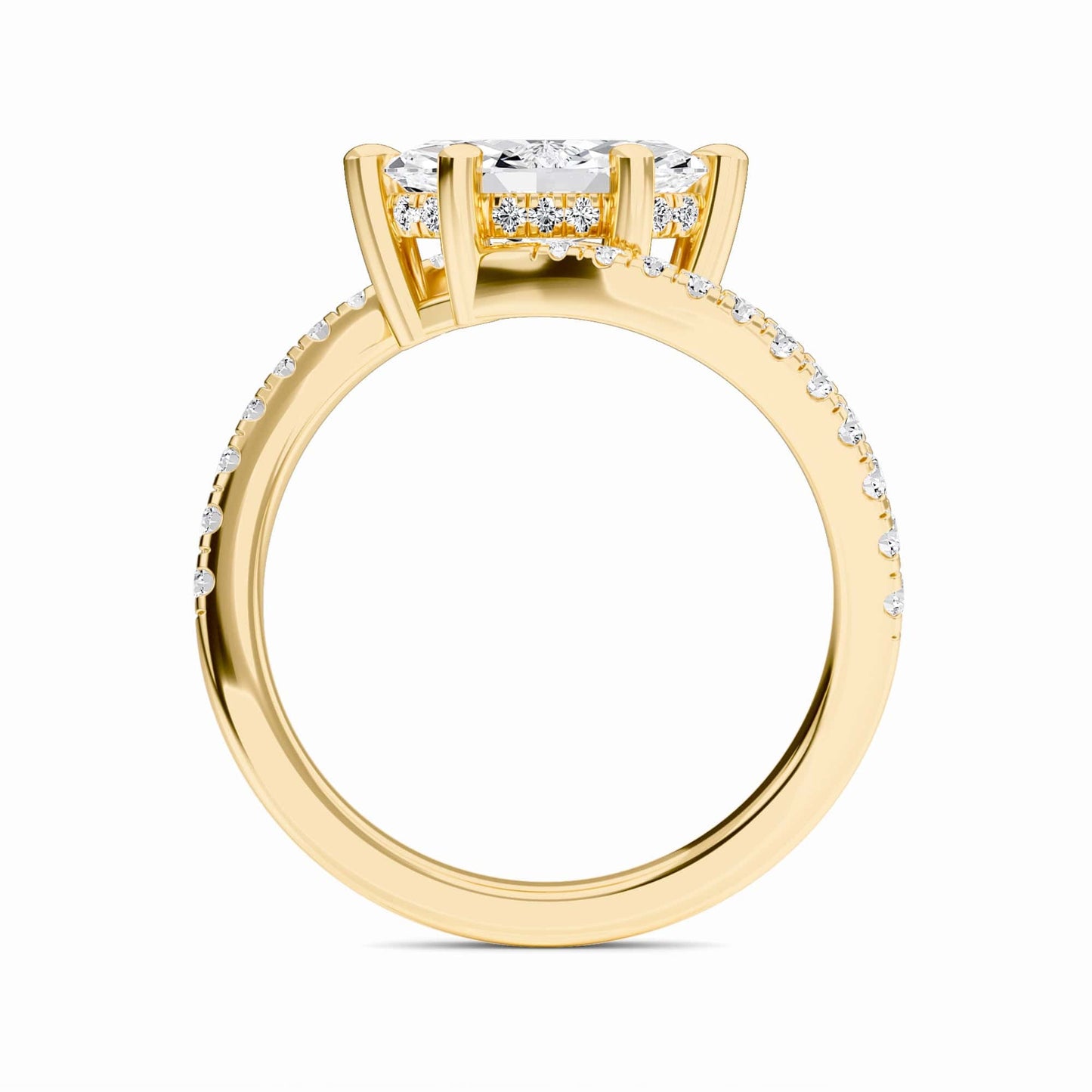 White Diamond Hidden Accent Unique Designs Engagement Ring - Kashvi