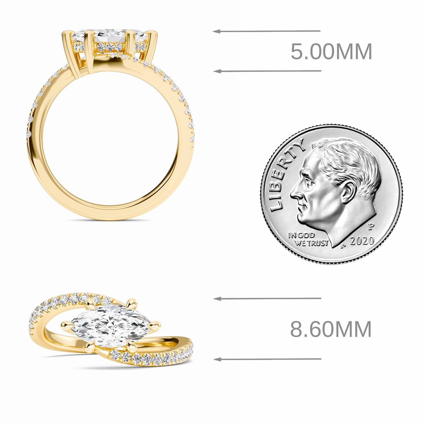 White Diamond Hidden Accent Unique Designs Engagement Ring - Kashvi