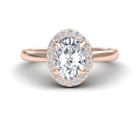 White Diamond Celestia Glow Halo Classic Band Engagement Ring - Xueli