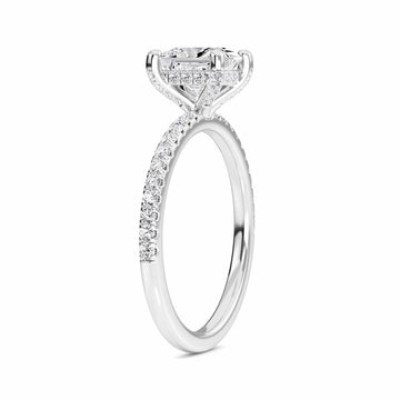 White Diamond Classic Petite Pave Engagement Ring - Adalynn