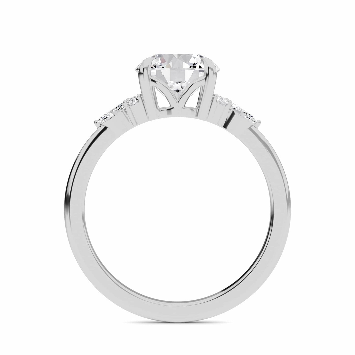 Round Cluster Side Certified Lab Diamond Engagement Ring - Lacey