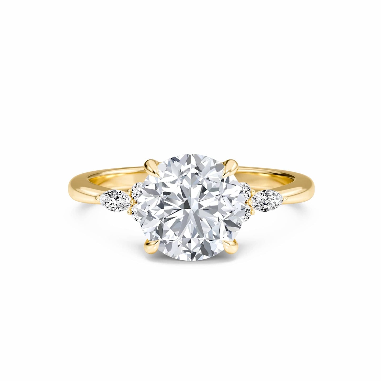 Round Cluster Side Certified Lab Diamond Engagement Ring - Lacey