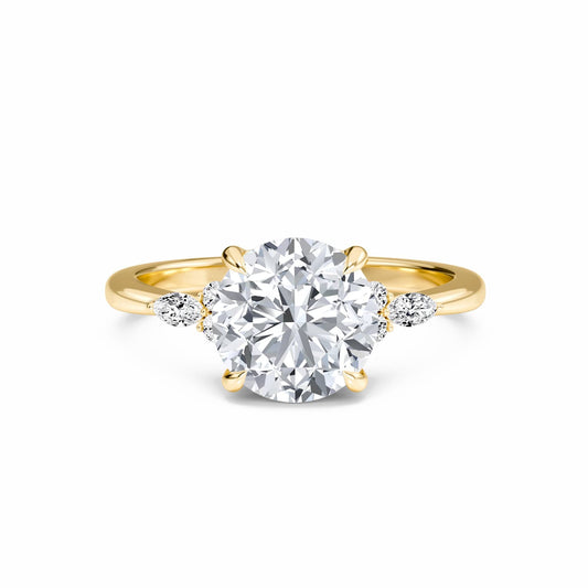 Round Cluster Side Certified Lab Diamond Engagement Ring - Lacey