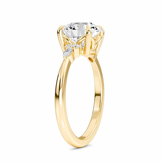 Round Cluster Side Certified Lab Diamond Engagement Ring - Lacey