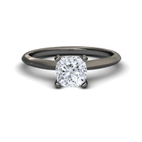 White Diamond Knife Edge Shank Solitaire Engagement Ring - Jocelyn