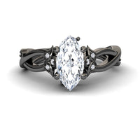 White Diamond Nature-Inspired Vine Engagement Ring - Zhongyi