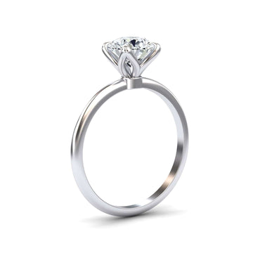 White Diamond Classic Solitaire Engagement Ring - McKenna