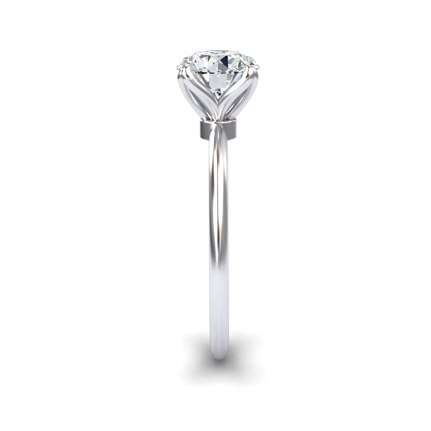 White Diamond Classic Solitaire Engagement Ring - McKenna
