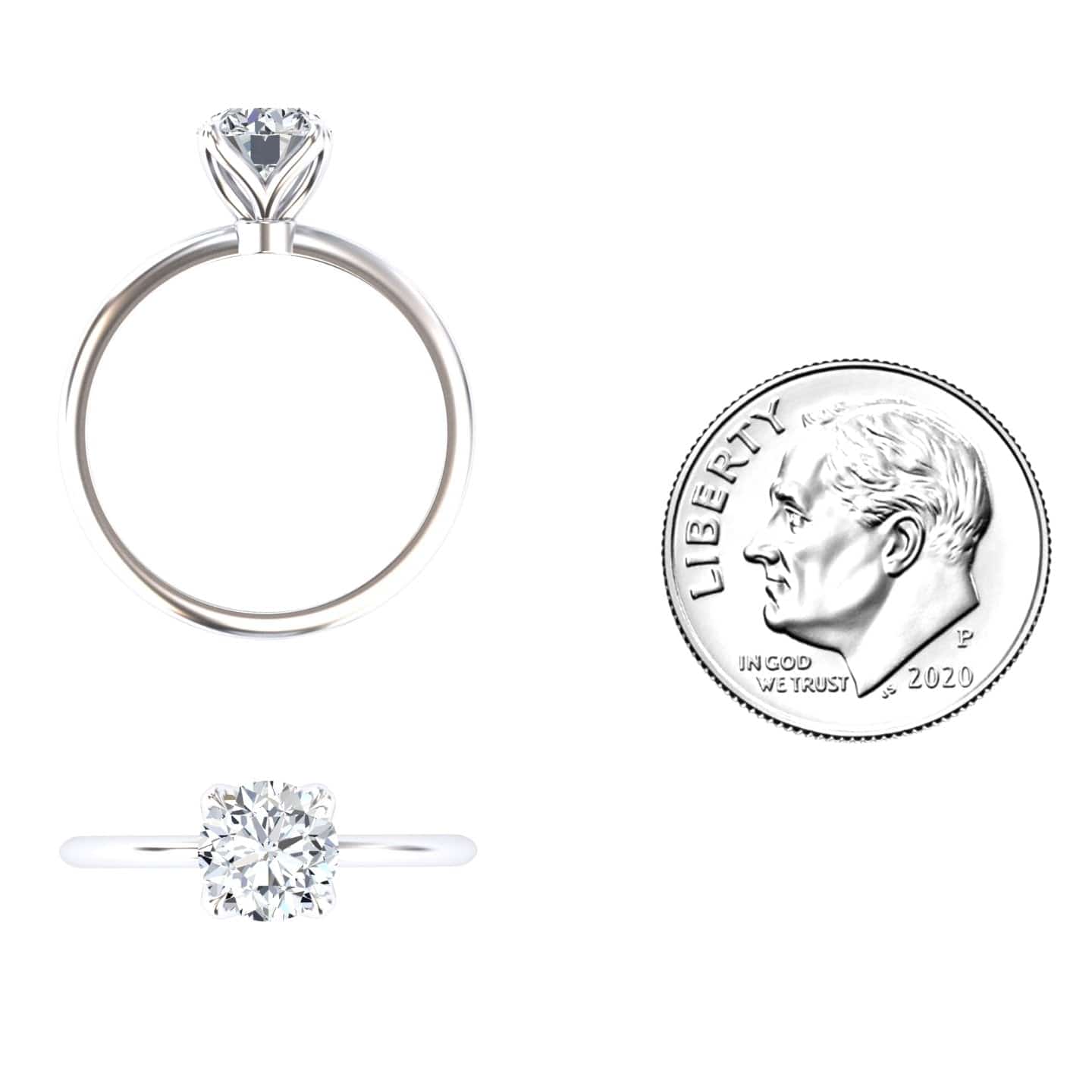 White Diamond Classic Solitaire Engagement Ring - McKenna