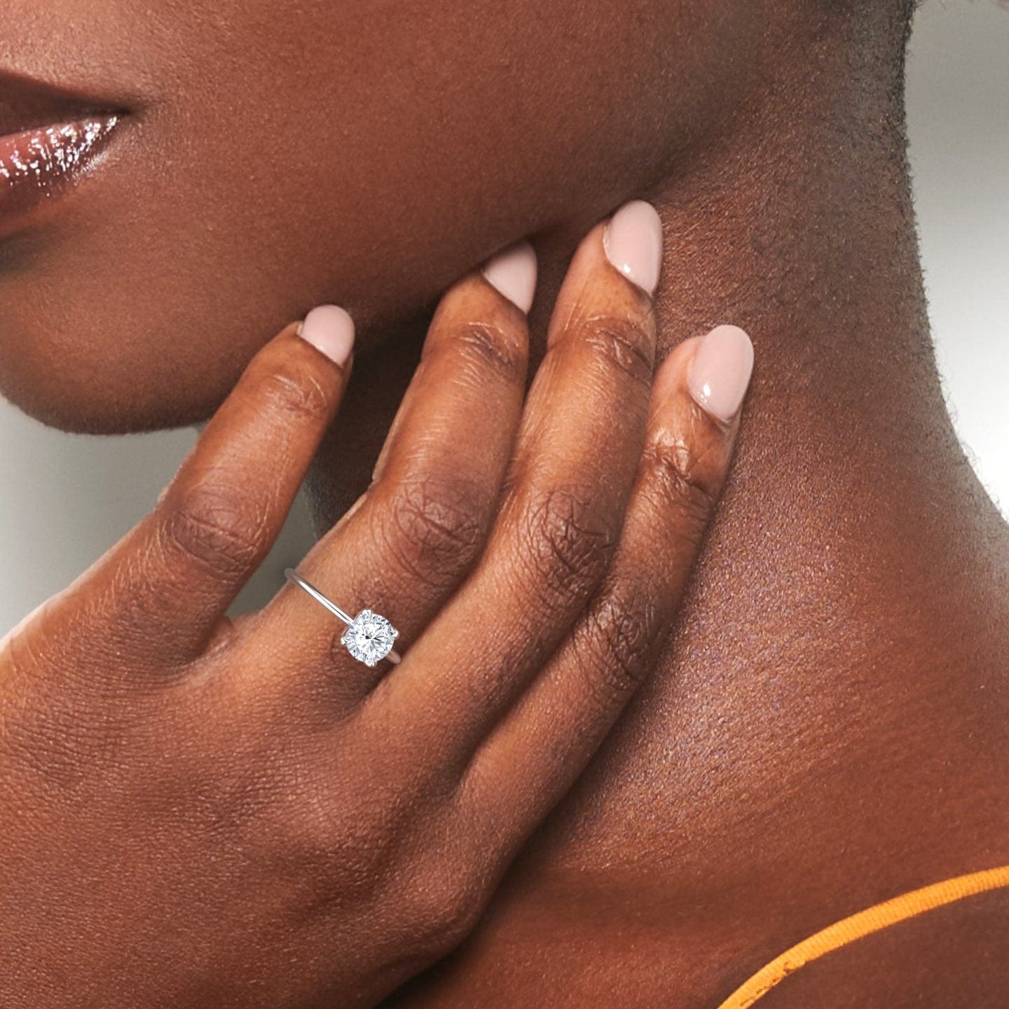 White Diamond Classic Solitaire Engagement Ring - McKenna