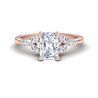 White Diamond Nature-Inspired Accented Engagement Ring - Alana
